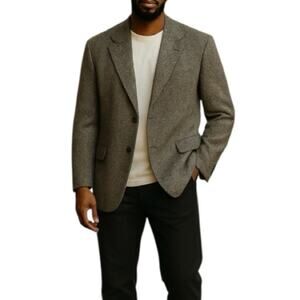 Vintage Irvine Park Gray Houndstooth Wool Blazer Sport Coat 44L